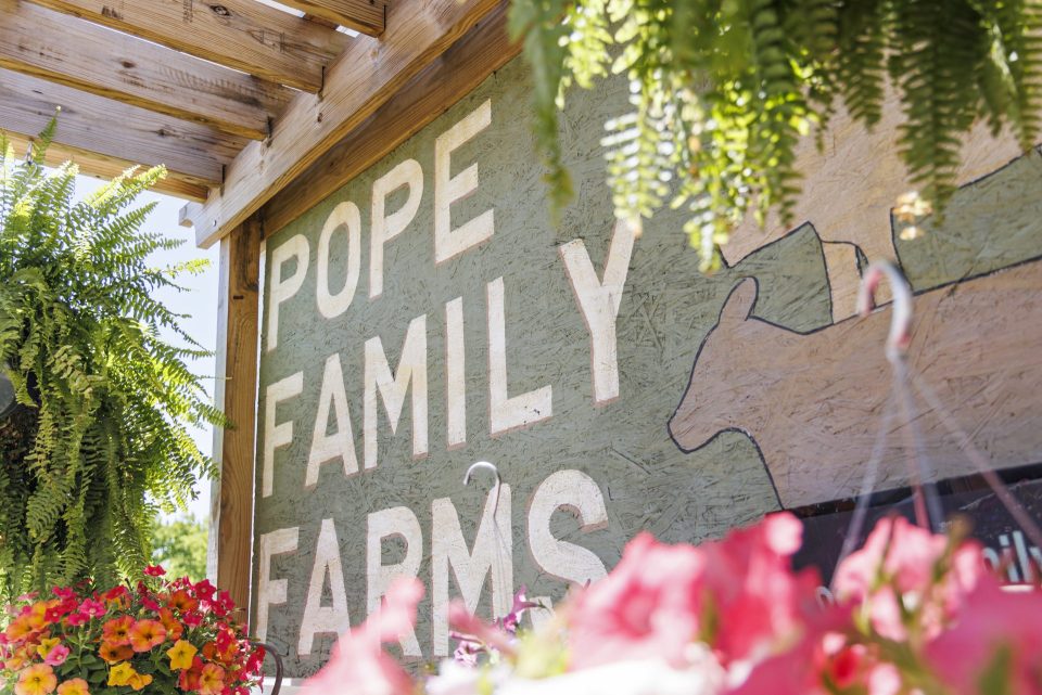 pope family farms sign